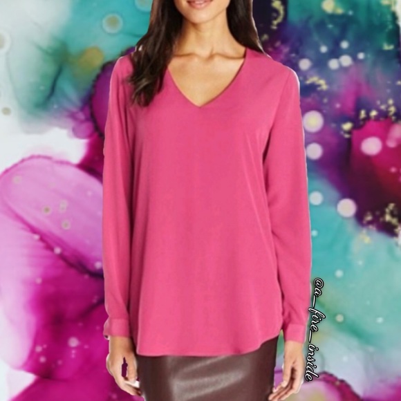 NYDJ Modern Tunic Long Sleeve Berry Tweed new - Picture 2 of 5